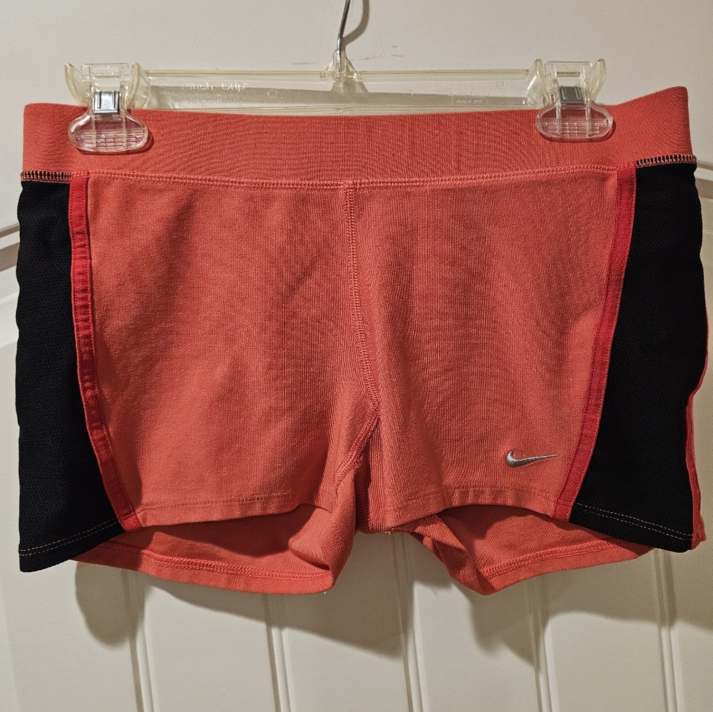 Nike Coral and Black Athletic Shorts